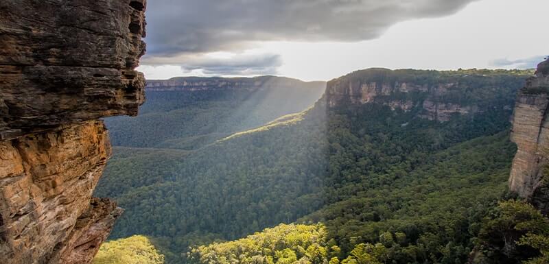 Rock face overlooking forest