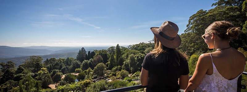 2 women enjoying mountain views