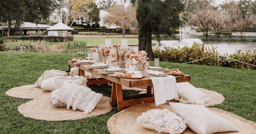 picnic set up lakeside