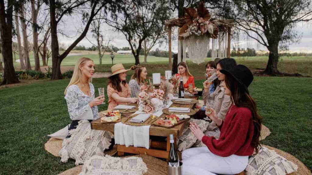 Women at an outdoor picnic
