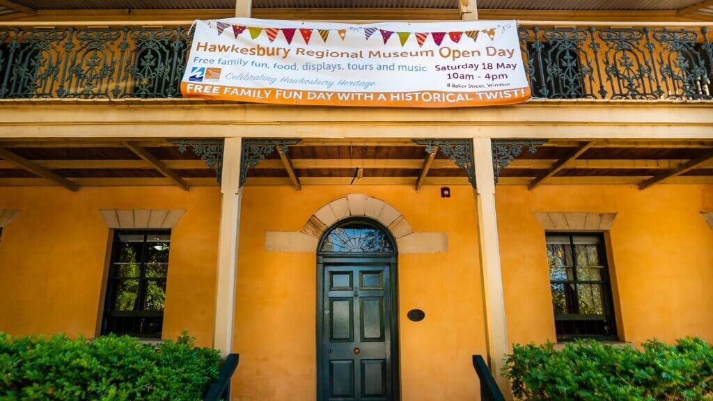 Orange fronting of Hawkesbury Regional Museum